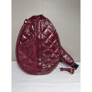NWOT Oliver Thomas Maxed Out Tennis Sling Backpack Bag Quilted Red Lacquer
